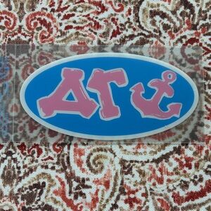Delta GammaGreek Letters Anchor Window Sticker on Blue Oval